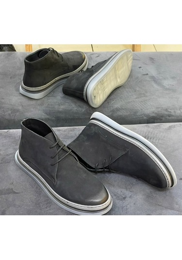 James Franco Hakiki Deri Erkek Bot 6860 Sıyah Nubuk