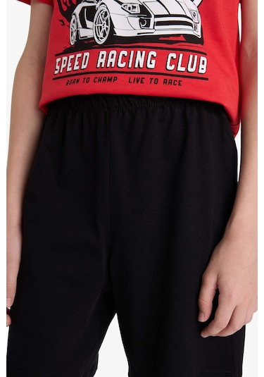 DeFacto Erkek Çocuk Pijama Takımı Kısa Kollu Üst Esnek Belli Şort F1734A825HSRD63