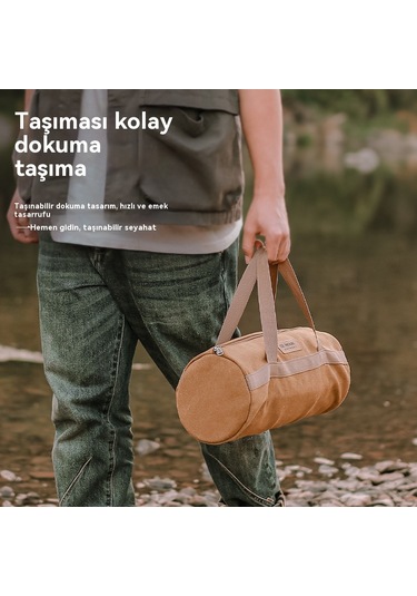 Açık Kamp Aksesuarları Saklama Çantası Çadır Rüzgar Halatı Zemin Tırnak Aracı Saklama Çantası Kamp Taşınabilir Zemin Tırnak Paketi Silindir Çanta 40cm Uzun Çift Kalınlık Siyah Çok Renkli