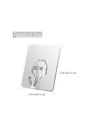 Vkemall 20 Adet Şeffaf Otomatik Yapışkan Duvar Kanca - Ev Dekoru İçin Dayanıklı Ve Şeffaf Tasarım, Kolay Kurulum