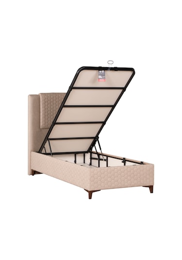 Kilim Mobilya Ortopedia Set ( Sandıklı Baza + Başlık + Yatak ) 100x200 Krem