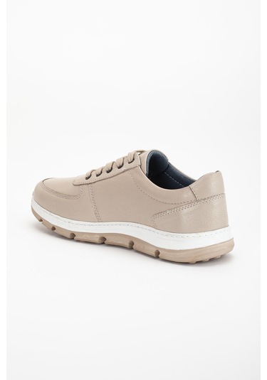 Hakiki Deri Erkek Günlük Ayakkabı Bej H Model Eva Taban-3763 Bej