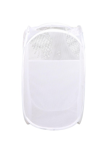 Suntek Çamaşır Sepeti Polyester Taşınabilir Elbise Beyaz