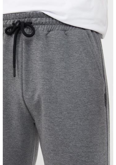 Antrasit Relaxed Fit Bisiklet Yaka Sweatshirt Düz Paça Erkek Eşofman Takımı Antrasit