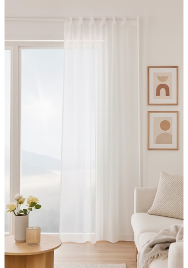 Diego Mira Tül Perde Beyaz 140x270 Beyaz