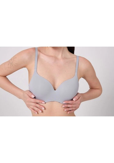 Freshness Msf02 Geniş Sırt Kuşaklı Lazer Kesim Sütyen Gri