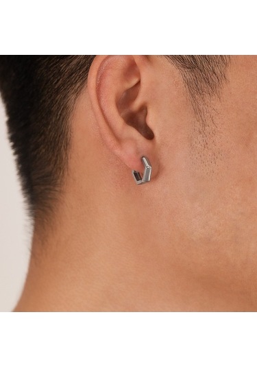 Flybuy Opk Ge936 1 Kişiselleştirilmiş Paslanmaz Çelik Geometrik Küpe, 16x14x4mm, 3g, Serin Stil, Paslanmaz Çelik Orta Boy