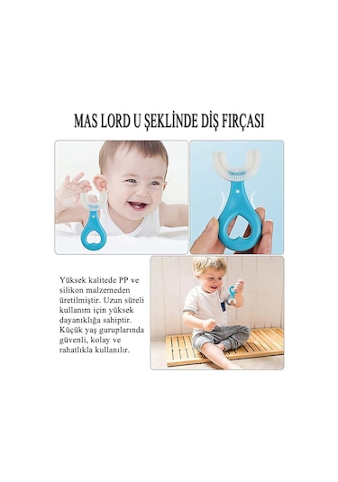Mas Lord U Tipi Yeni Nesil Diş Fırçası - Kırmızı - Kalp Model  2-6 Yaş