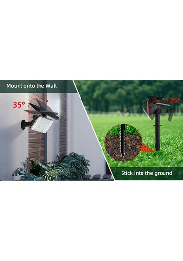 Moly Türkçe Led Spot Işığı, 32 Led, Güneş Enerjili, Ip65 Su Geçirmez, Ayarlanabilir Parlaklık, Duvar/yerde Montaj, 2200mah Pil, Bahçe Aydınlatması Diğer