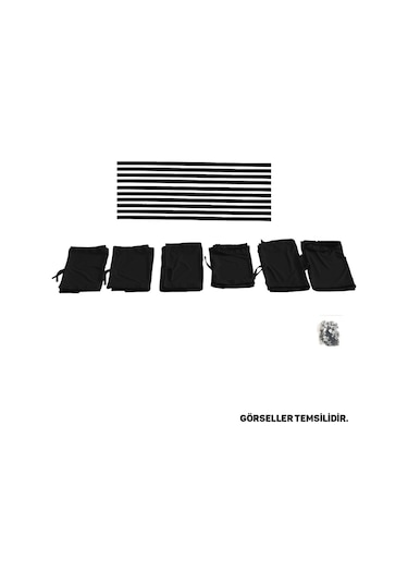 Pandami Citroen Berlingo 2.nesil 2008-2018 Uyumlu Siyah Raylı Oto Perde Takımı