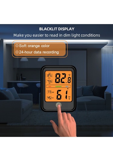 Folinda Ev İçin Endüstriyel Seviye Isı Ve Nem Ölçer - Büyük Ekranlı Hava Durumu İzleyici Mc-42 Kahve İngilizce Versiyon