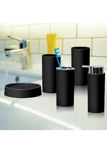 Suntek 5 Adet Banyo Aksesuarları Set Sabunluk Lüks Ofis