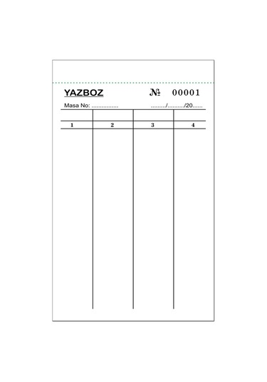 Yazboz Oyun Kağıdı 1. Hamur Kağıt 4 Bölmeli 50 Cilt