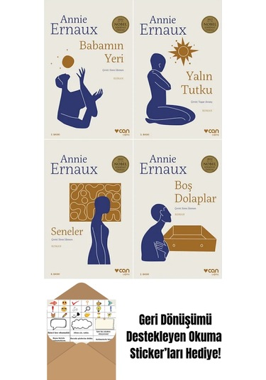 Annie Ernaux 4 Kitap Set + Okuma Sticker'ları