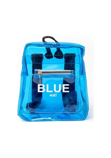 Renkli Şeffaf Mini Sırt Çantası Açık Mavi