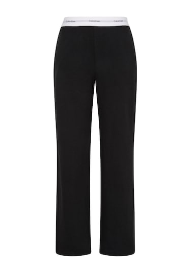 Calvin Klein Kadın Logolu Siyah Jersey Pantolon-13821 Siyah
