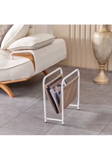 Luciano Dergilik Beyaz Metal Bej Deri