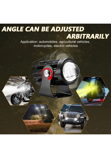 Suofeng Motorsiklet Iki Renkli Isiklar 6000k/3000k 60w 6000lm, Kolay Kurulum, Ip67 Su Geçirmez, Arac Icin Yardimci Spot Işık Seti 2 Adet Mavi