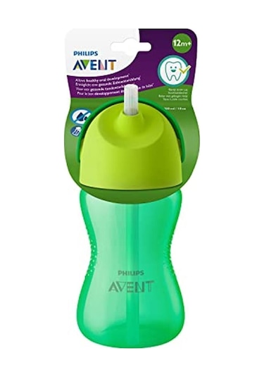 Philips Avent Pipetli Bardak +12 Ay 300 Ml - Yeşil Mor Yeşil
