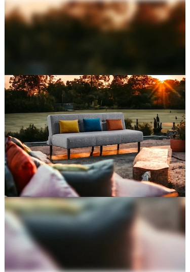 Box Üç Kişilik Süngerli Kanepe - Gri