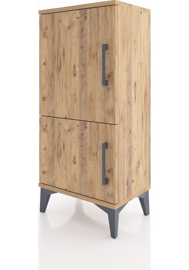 Arges Komodin 3 Raflı 2 Kapaklı 44x30x96 Çam-çam Çam