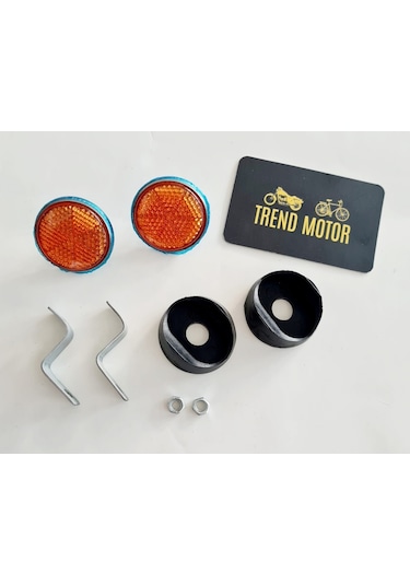 Motosiklet Bisiklet Reflektör Yuvarlak Küçük (Bağlantı Aparatlı)