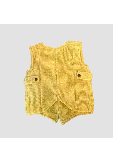 Uretti - Rukiye 7294 - El Örgüsü Erkek Çocuk Yelek 9 Yaş - Sarı