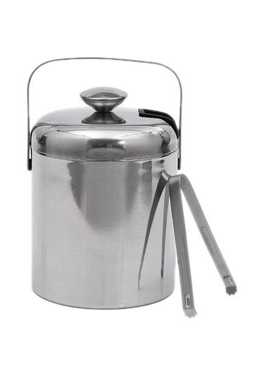 Homyl 1,3 L Buz Kovası + Maşa Ve Kapak Yalıtımlı Çift Gümüş