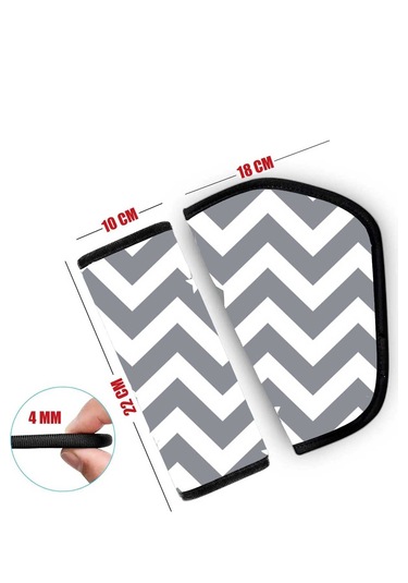 Araba Emniyet Kemeri Yastığı Oto Kemer Küçültme Seti Çocuk Zigzag