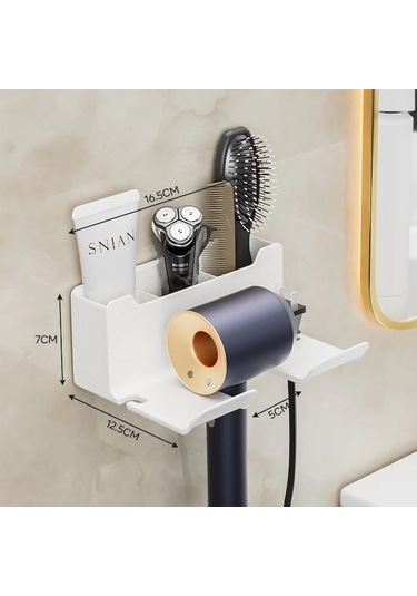 Ambition 1pcbathroom Raf Kurutma Beşiği Duvar Rafları Saç A Beyaz