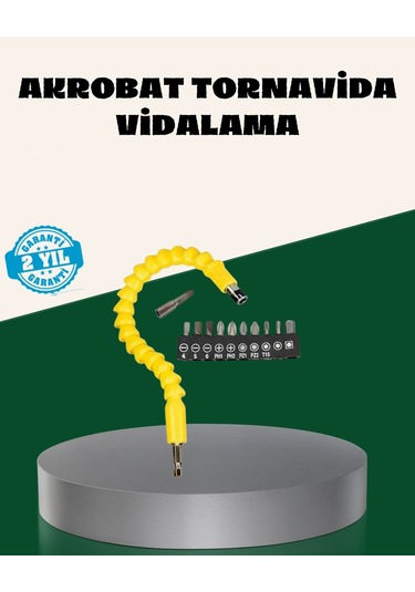 12 Parça Akrobat Bits Seti Çok Amaçlı Vidalama Dayanıklı Çelik