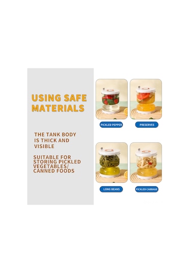 Qingmipy 27oz Pratik Turşu Kavanozu, Süzgeçli, Sızdırmaz Kapaklı, Zaman Tüneli Turşu Suyu Ayırıcı, Islak Ve Kuru İçin Beyaz