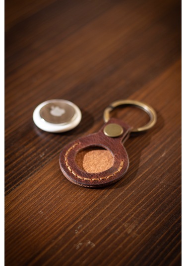 Airtag Uyumlu Deri Koruyucu Kılıf Anahtarlık / Hakiki Deri