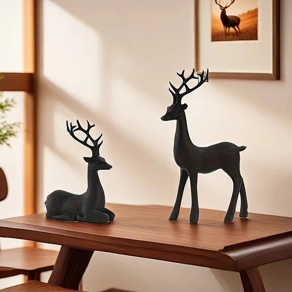 Trendooze Geometrik Reçine Geyik Heykeli - Ev/ofis Dekorasyon