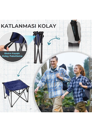 Fundango Cozy Stool Plus Ultra Konforlu Destekli Katlanır Tabure Blue Mavi