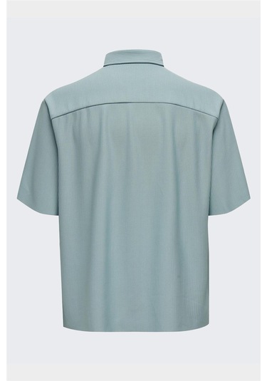 Onsboyy Lıfe Rlx Recy Pleated Ss Shırt Erkek Tourmaline Kk Gömlek - 22025032 Tourmaline