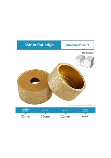 Besthome1 Mermer, Kireçtaşı, Seramik İçin Düz Kenarlı Sinterli Elmas Taşlama Diski - 35mm Kalınlık