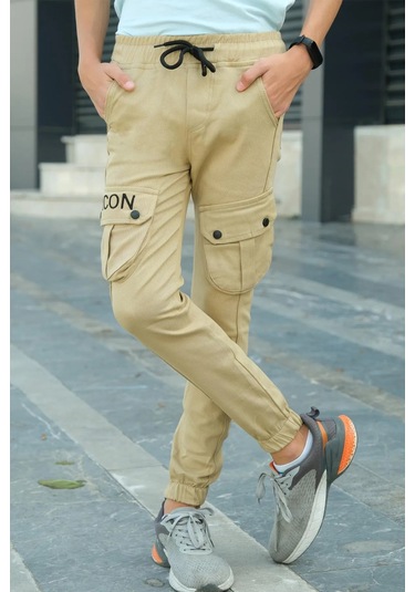 Erkek Çocuk Kargo Pantolon Bej