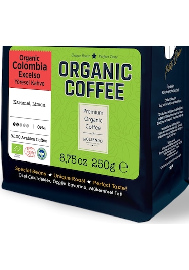 Moliendo Organic Colombia Excelso Yöresel Kahve Çekirdek 250 G