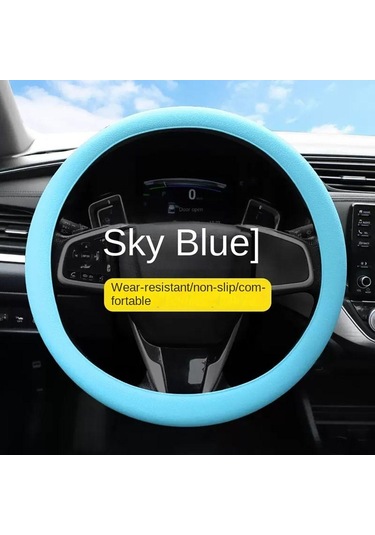 Çok Renkli Direksiyon Kılıfı Silikon Araba Elastik Eldiven Kılıfı Trend Araba Kılıfı Evrensel Açık Mavi