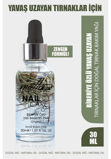 Motto Plus Professional Yavaş Uzayan Tırnaklar İçin Biberiye Özlü Doğal Tırnak Bakım Yağı 30ml