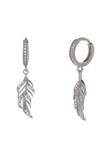 Yaprak Model-2 925 Ayar Gümüş Zirkon Taşlı Kadın Küpe Gümüş