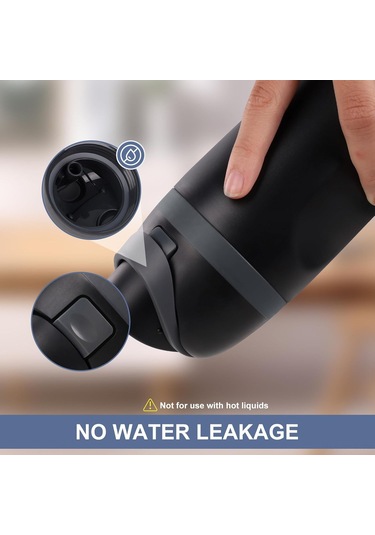 Geeroyoo Sıcak/soğuk İçecekler İçin防漏 Pp Materyal Su Bardakı Değişim Kapak 16/24/32/40 Oz Uyumlu, Tek Tuş Açılış, Siyah Siyah