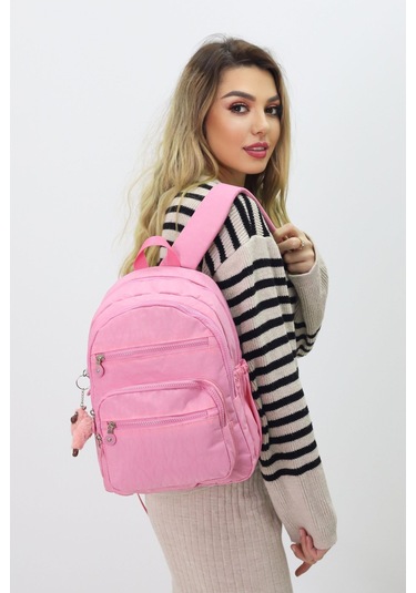 Sevimli Peluş Figürlü Günlük Kadın Sırt Çantası Şık, Kullanışlı, Okula Ve Seyahate Uygun Pembe