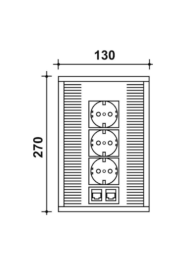 Hafele Versaflap Dual Priz Gümüş 3 Soket / 2rj45