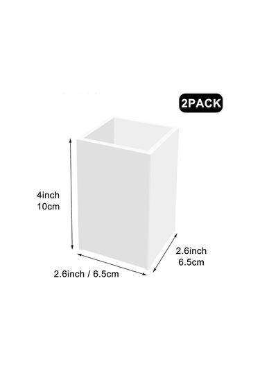 Ganzhoushop Paket Şeffaf Akrilik Kalem Kalem Tutucu Bardak,masa Aksesuarları Tutucu,makyaj Brh Depolama Düzenleyici,ofis İçin Modern Tasarım Masaüstü Kırtasiye Düzenleyicibeyaz