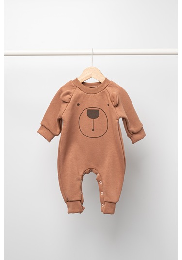 Miababy Ayıcık Baskılı Üç İp Tulum mavi