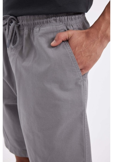 DeFacto Relax Fit Gabardin Bermuda Şort D4697AX24HSGR174