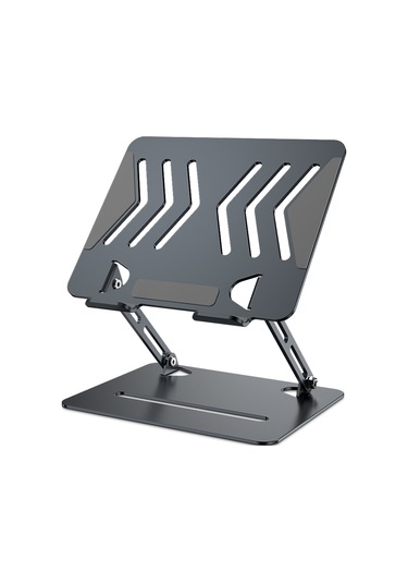 L307 Taşınabilir Dizüstü Bilgisayar Standı Yüksekliği Ayarlanabilir Soğutma Tasarımlı Metal Masaüstü Tutucu Gri