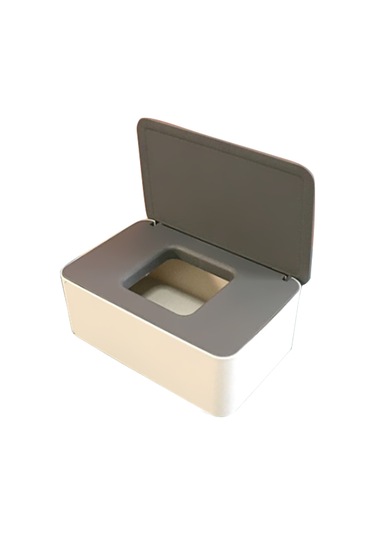 Wezone Pp Materyal Kapaklı Depolama Kutusu, Maske/ıslak Mendil İçin Evde Taşınabilir, Toz Koruma, Geniş Hacim, Gri-beyaz Renk Beyaz